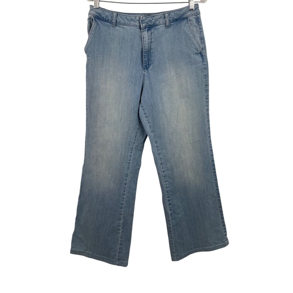 Coldwater Creek Jeans Classic Fit Trouser Light Wash Wide Leg Womens Size 12